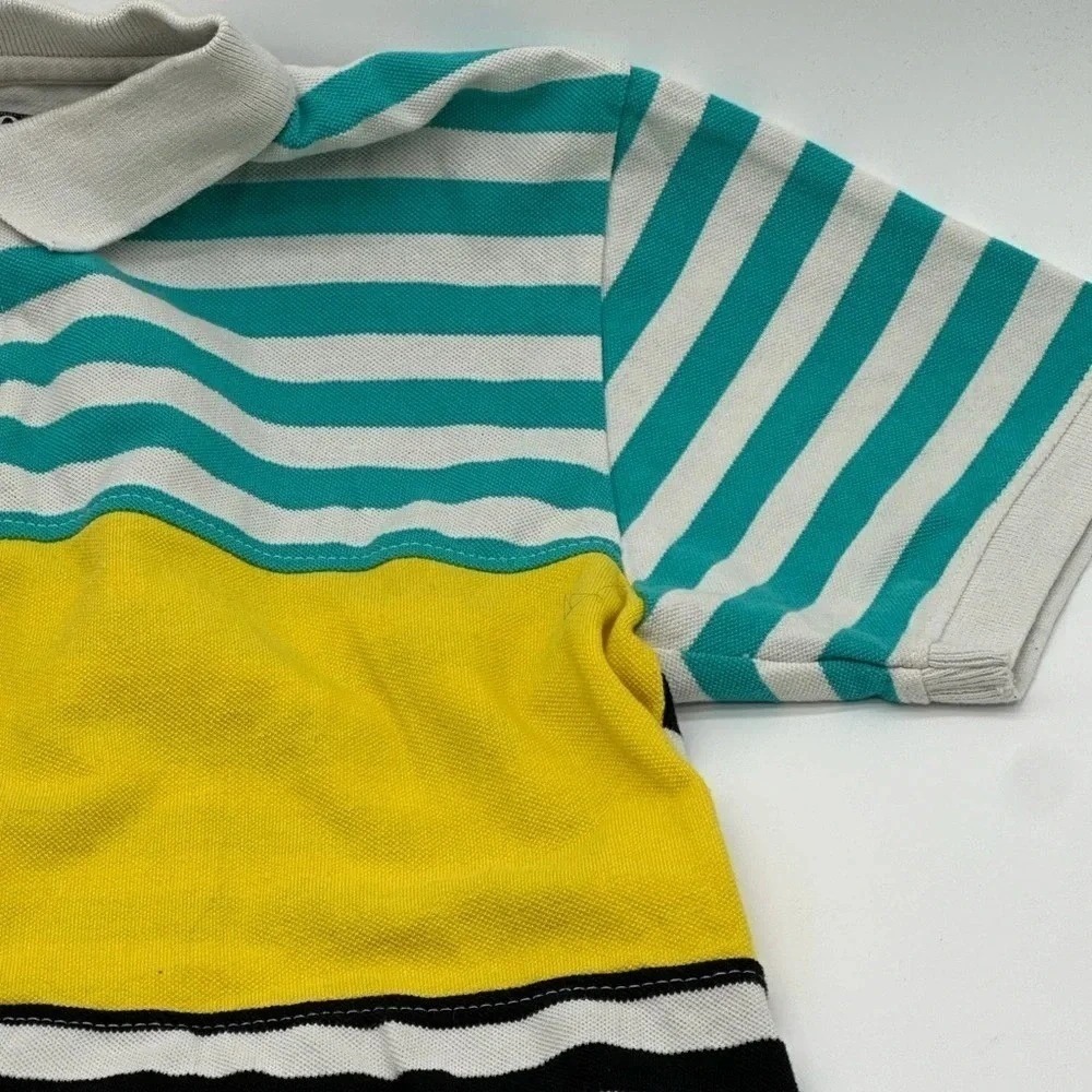 Evolution In Design‎ Mens Colorblock Striped Polo Shirt Multi Color Size Medium - Picture 3 of 9